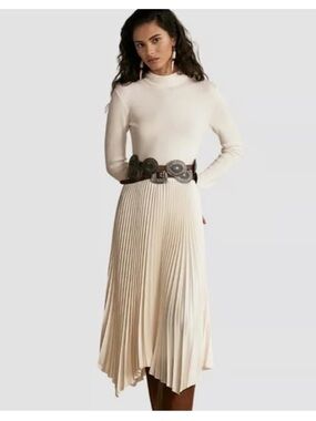 Polo Ralph Lauren Pleated Knit Midi Dress